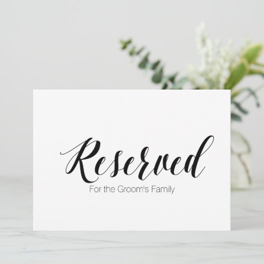 「新婦の家族用に予約済み」ウェディングサイン 招待状 (スタンド正面)