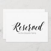 「新婦の家族用に予約済み」ウェディングサイン 招待状 (正面/裏面)