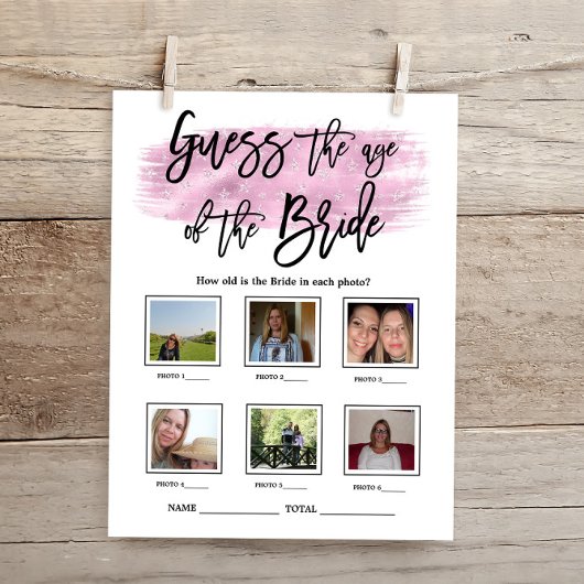 新婦の年齢を推測するブライダルシャワーゲーム