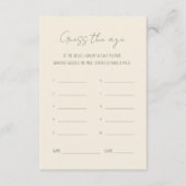 新婦の年齢を推測するブライダルシャワー アドバイスカード (正面)