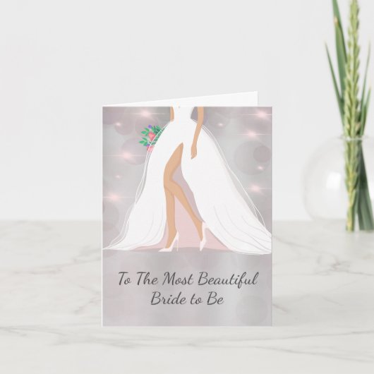 新婦の服を着て結婚おめでとう カード (正面)