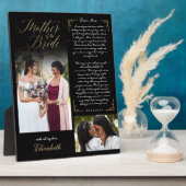 新婦の母が思い出結婚に残る記念品 フォトプラーク (側面)