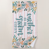 新婦の母のためのパーソナライズされたバチェロレッテ ビーチタオル (正面)