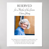 新婦の母の写真 席を確保 結婚式 記念品 ポスター (正面)