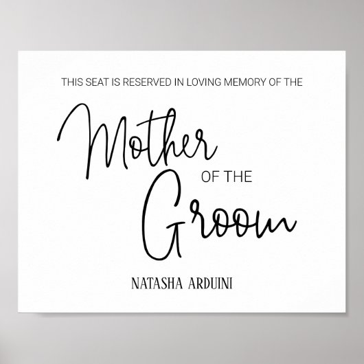 新婦の母の追悼 結婚式 ポスター (正面)