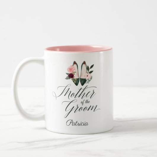 新婦の母 | 水彩花柄ハイヒール ツートーンマグカップ (左)