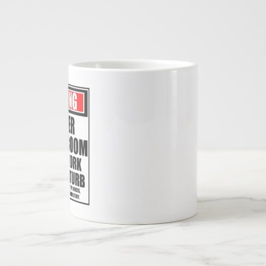 新婦の母、猛烈に働く中につきもの警告 ジャンボコーヒーマグカップ (正面)