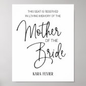 新婦の母 記念席 結婚式 ポスター (正面)