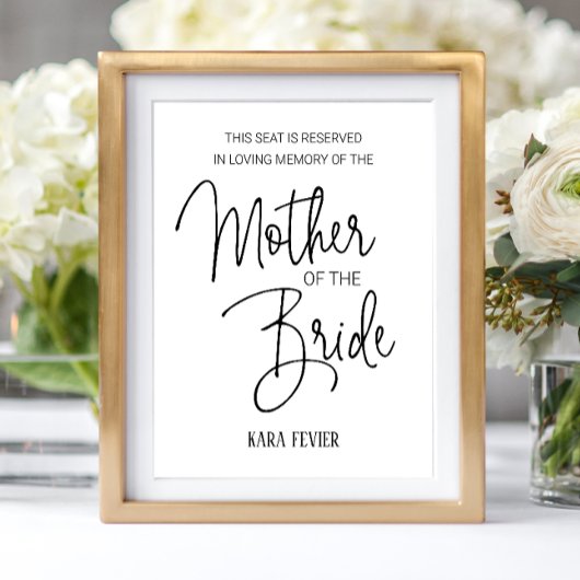 新婦の母 記念席 結婚式 ポスター