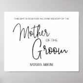 新婦の母 記念席 結婚式 ポスター (正面)