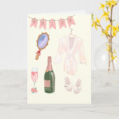 新婦の準備結婚中 カード (黄色い花)