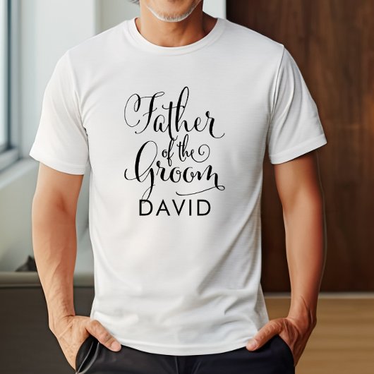新婦の父の名前入りカリグラフィー Tシャツ