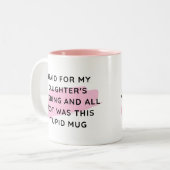 新婦の父へのユーモアのギフト 結婚式でお父さんへのプレゼント ツートーンマグカップ (正面左)