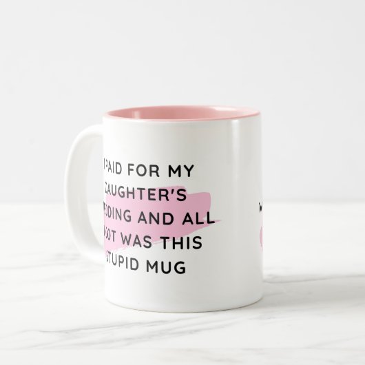 新婦の父へのユーモアのギフト 結婚式でお父さんへのプレゼント ツートーンマグカップ (正面左)