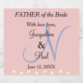 新婦の父ソフトバラモノグラム スパークリングワインラベル (シングルラベル)