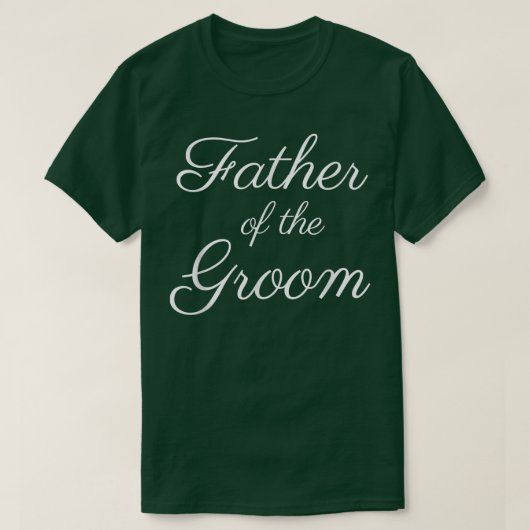 新婦の父 白スクリプトフォント 結婚式 Tシャツ (デザイン正面)