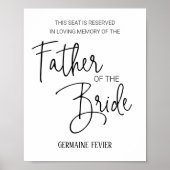 新婦の父 記念席 結婚式 ポスター (正面)