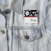 新婦の白黒フローラボタン 缶バッジ (インサイチュ)