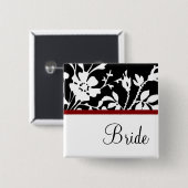 新婦の白黒フローラボタン 缶バッジ (正面&裏面)