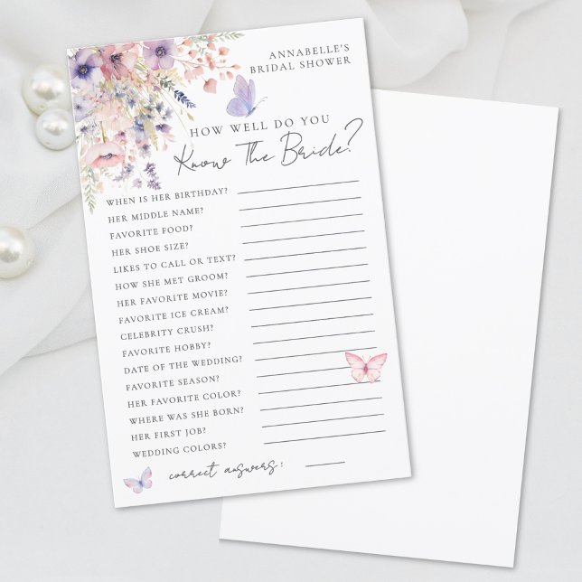 新婦の蝶のワイルドフラワーブライダルシャワー (Know The Bride Butterfly Wildflower Bridal Shower)