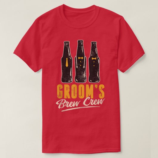 新婦の飲み友達 面白い結婚式前の男たちのパーティー Tシャツ (デザイン正面)