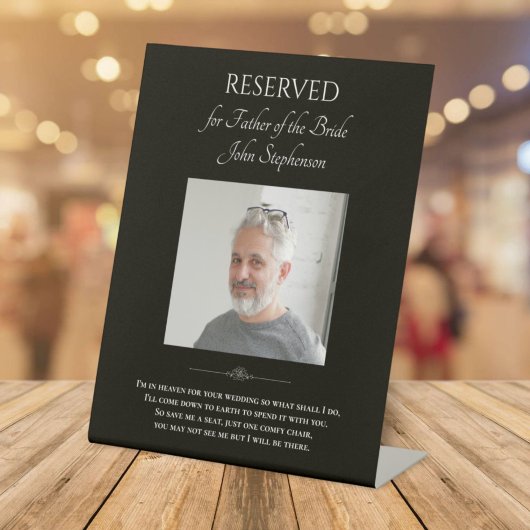 新婦の黒人父結婚記念椅子 台座サイン