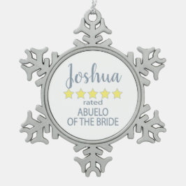 新婦の5つ星の最高の祖父(新婦の父または母の父) スノーフレークピューターオーナメント