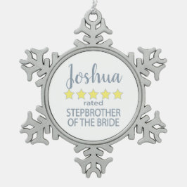 新婦の5つ星の義兄(新婦の姉妹の夫の弟) スノーフレークピューターオーナメント