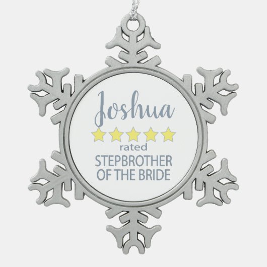 新婦の5つ星の義兄(新婦の姉妹の夫の弟) スノーフレークピューターオーナメント (正面)
