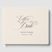 新婦への手紙モダンエレガント、ベージュ ゲストブック (正面)