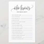 新婦を知るブラック最高のブライダルシャワーゲーム (正面)