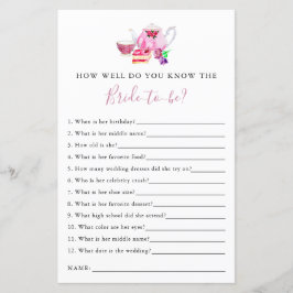 新婦を知る ブライダルシャワーゲーム ティーパーティー