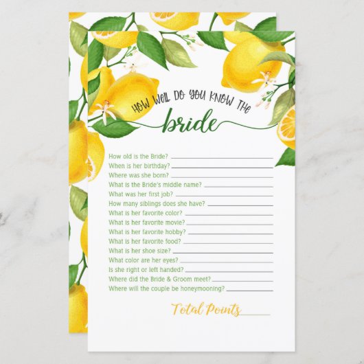 新婦を知る - レモン (正面/裏面)