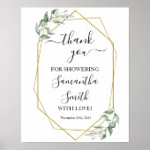 新婦を緑に彩ってくれてありがとう金ゴールド ポスター (正面)