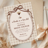 新婦インアティニビットギンガムマルティーニブライダルシャワー 招待状