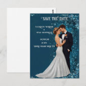 新婦エレガントと新郎のスパークル結婚式招待状 ポストカード (正面/裏面)