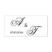 新婦エレガントと新郎のモノグラムの日付結婚付き セルフインキングスタンプ (デザイン)