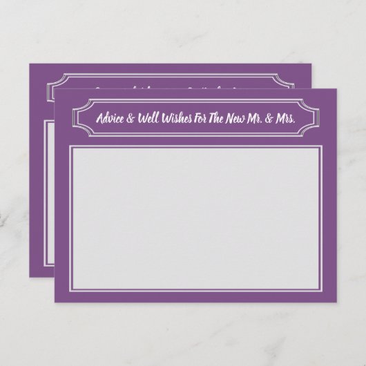 新婦エレガントのアドバイスに結婚お願い アドバイスカード (正面/裏面)