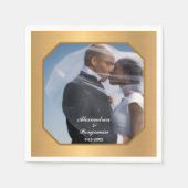 新婦エレガントの写結婚真モダン スタンダードカクテルナプキン (正面)