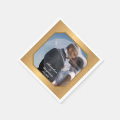 新婦エレガントの写結婚真モダン スタンダードカクテルナプキン (角)