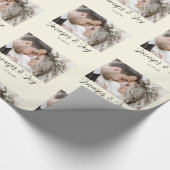 新婦エレガントの名前と写真結婚の ラッピングペーパー (角)