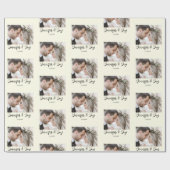 新婦エレガントの名前と写真結婚の ラッピングペーパー (フラット)