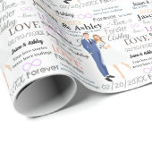 新婦エレガントの名前/日付 ラッピングペーパー (ロールコーナー)