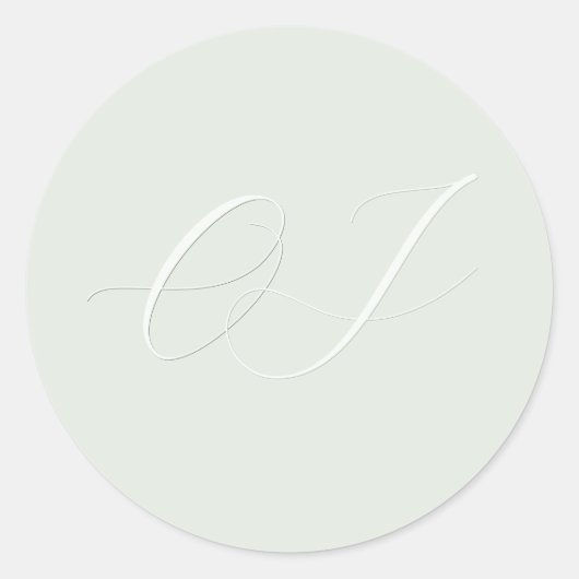 新婦エレガントイニシャルフェイクエンボス結婚ズ ラウンドシール (正面)