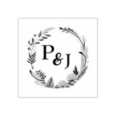 新婦エレガントイニシャルモノグラム結婚ズ ラバースタンプ (インプリント)