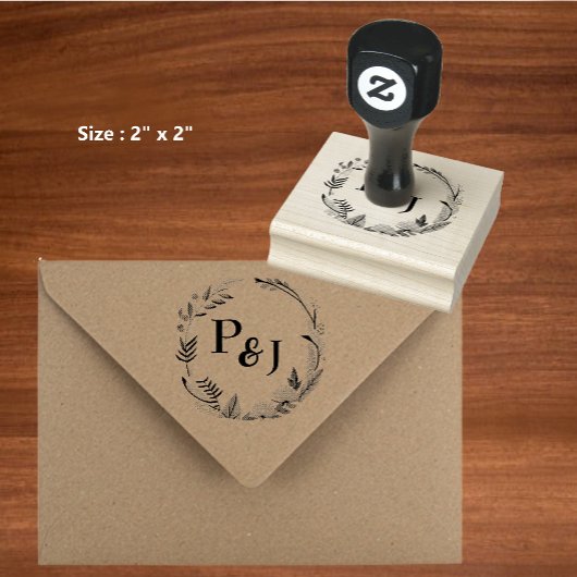 新婦エレガントイニシャルモノグラム結婚ズ ラバースタンプ