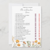 新婦エレガントブライダルシャワーゲームカード 案内状 (正面)