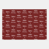 新婦エレガントモダン名の結婚式 ラッピングペーパーシート (正面)