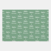 新婦エレガントモダン名の結婚式 ラッピングペーパーシート (正面)