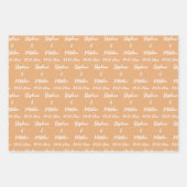 新婦エレガントモダン名の結婚式 ラッピングペーパーシート (正面3)